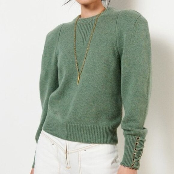Ba&sh Keane Sweater Wool Blend Sweater in Green (Medium) - Picture 1 of 7